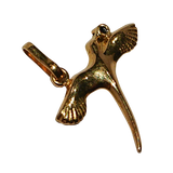 Pendentif or jaune en forme de colombe et 1 saphir