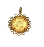Pendentif avec pièce 20 francs coq Marianne 1912