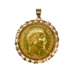 Pendentif avec pièce 50 francs Napoléon III empereur