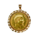 Pendentif avec pièce 50 francs Napoléon III empereur