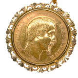 Pendentif avec pièce 50 francs Napoléon III empereur