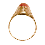 Bague en or jaune surmontée d'une ambre