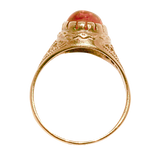 Bague en or jaune surmontée d'une ambre