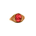 Bague en or jaune surmontée d'une ambre