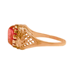 Bague en or jaune surmontée d'une ambre