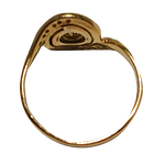 Bague or gris spirale avec 1 diamant central