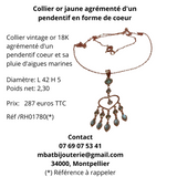 Collier or jaune en forme de coeur