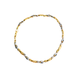 Bracelet or jaune et gris 750 avec 9 saphirs