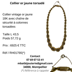 Collier or jaune 750 torsadé