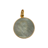 Médaillon or jaune 18k et nacre