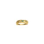 Bague or jaune 18k torsadée et émeraude