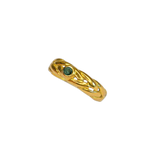 Bague or jaune 18k torsadée et émeraude