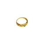 Bague or jaune 18k torsadée et émeraude