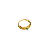 Bague or jaune 18k torsadée et émeraude