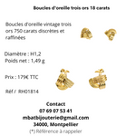 Boucles d'oreille trois ors 18 carats