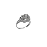 Bague or gris 18K avec 9 diamants