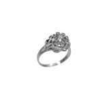 Bague or gris 18K avec 9 diamants