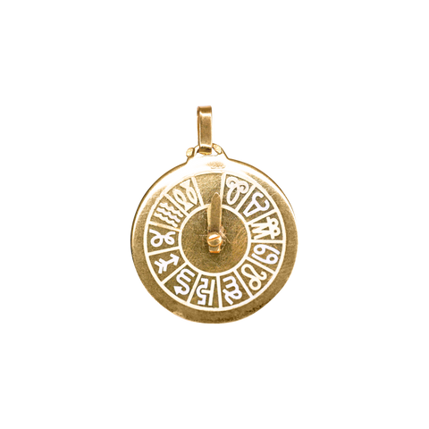 Médaillon or jaune signes du zodiac