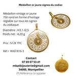 Médaillon or jaune signes du zodiac