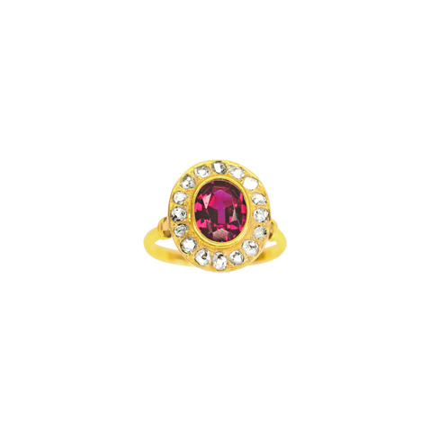 Bague en or jaune 18K avec sublime rubis