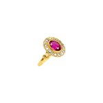 Bague en or jaune 18K avec sublime rubis