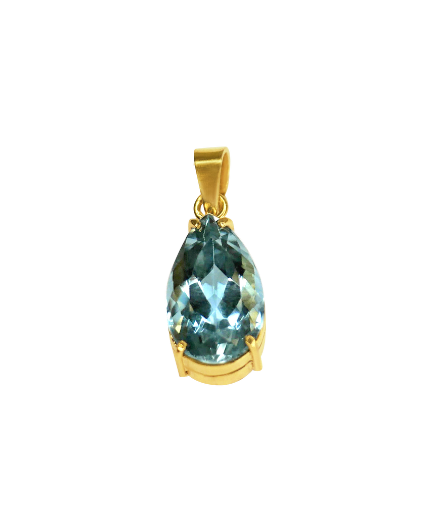 Pendentif Aigue Marine, Diamants Et Saphirs Pendentif Aigue Marine, Diamants Et Saphirs