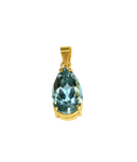 Pendentif or jaune aigue marine
