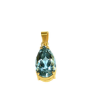 Pendentif or jaune aigue marine