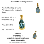 Pendentif or jaune aigue marine