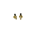 Boucles d'oreille or jaune 18k 8 diamants et saphirs