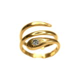 Bague or jaune 18k serpent avec diamant