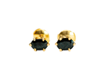 Boucles d'oreille or jaune avec saphirs ovales
