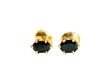Boucles d'oreille or jaune avec saphirs ovales