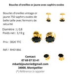Boucles d'oreille or jaune avec saphirs ovales
