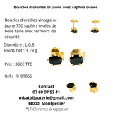 Boucles d'oreille or jaune avec saphirs ovales