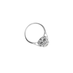 Bague or gris nid d'abeille avec diamant