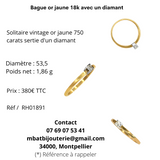 Bague or jaune 18k avec un diamant