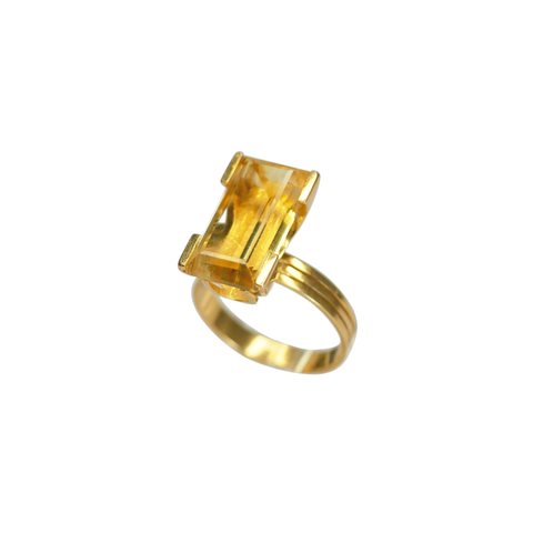 Bague or 18k avec une citrine