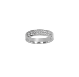 Bague or gris 18k jonc plat 30 diamants