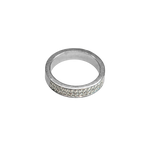 Bague or gris 18k jonc plat 30 diamants