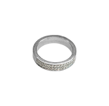Bague or gris 18k jonc plat 30 diamants