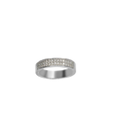 Bague or gris 18k jonc plat 30 diamants