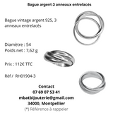 Bague argent 3 anneaux entrelacés