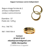 Bague 2 anneaux cuivre indépendant