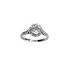 Bague or gris solitaire