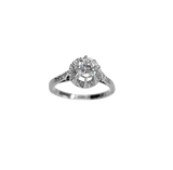 Bague or gris solitaire