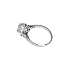 Bague or gris solitaire