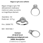 Bague or gris solitaire