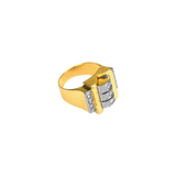Bague or jaune art déco 3 diamants