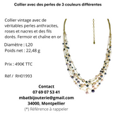 Collier avec des perles de 3 couleurs différentes